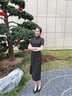逸紅顔（E.Beauty）雛菊2025秋季新品中式舒適厚針織文藝通勤旗袍女裝 108四分袖旗袍 S 曬單實(shí)拍圖