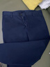 羅蒙（ROMON）春夏季中青年九分褲男士免燙修身小腳休閑褲純色彈力顯瘦錐形褲男 藏青 32 曬單實拍圖