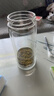蘇泊爾（SUPOR）玻璃杯茶水分離男士水杯雙層高硼硅玻璃耐高溫大容量泡茶杯子禮物 行硯黑500mL 曬單實(shí)拍圖