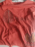 曼利鳥(niǎo)夏季純棉短袖t恤中老年人夏裝女裝媽媽裝洋氣寬松遮肚子大碼上衣 磚紅色 L 100-115斤 曬單實(shí)拍圖