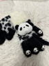 允娜可愛(ài)小熊貓毛絨針織手套女冬季加厚保暖學(xué)生騎行防寒五指毛線(xiàn)手套 黑色 均碼 曬單實(shí)拍圖
