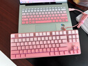 惠普（HP）GK200機械鍵盤(pán)有線(xiàn)辦公游戲鍵盤(pán) 20種背光燈效 87鍵電競鍵盤(pán)鼠標套裝電腦外設鍵鼠 側刻漸變粉【青軸】白光 曬單實(shí)拍圖