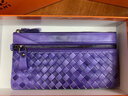 絲芙倫手工編織羊皮情人節手拎零錢(qián)包女百搭2026新款羊皮多拉鏈袋小手包 雙紫色-羊皮手工編織 曬單實(shí)拍圖