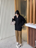 JNBY/江南布衣秋冬休閑褲女簡約通勤風(fēng)錐形鉛筆褲挺括舒適5NAE14410 214/褐色 XS 曬單實拍圖