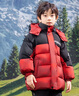 雅鹿兒童加厚羽絨服男女童冬季時(shí)尚印花保暖中大童拼色中長(cháng)款童裝 珊瑚紅  防寒90絨子鴨絨 140 曬單實(shí)拍圖