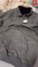grosfairy品牌帶領(lǐng)子的保暖內衣男裝假兩件新款保暖襯衫中老年加絨加厚含棉 灰色細格 【貨號977】 4XL 【175-190斤】 曬單實(shí)拍圖