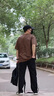 EJOT休閑褲男女直筒寬松側(cè)邊條紋春夏新款垂感韓版休閑褲運動長褲 美式側(cè)邊條紋織帶長褲 XL碼  建議120-135斤左右 曬單實拍圖