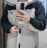 駱駝（CAMEL）三防沖鋒衣戶(hù)外登山服防水防風(fēng)防污三合一保暖時(shí)尚運動(dòng)外套 A9W114120-1X，暖白/幻影黑，女 XL 曬單實(shí)拍圖