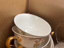 心飾園英式下午茶花茶茶具套裝玻璃泡水果茶壺蠟燭加熱花茶壺骨瓷花茶杯 樹葉-6杯碟花茶具禮盒裝+鳥架 曬單實(shí)拍圖