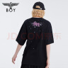 BOY LONDON【暗夜星辰】 秋季新品情侣款短袖烫钻粉色老鹰T恤 N01003 黑色 M 晒单实拍图