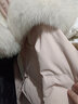 雪中飛（SNOW FLYING）女士中長(zhǎng)款連帽羽絨服抽繩收腰毛領(lǐng)外套秋冬新款甜美減齡保暖防寒 粉色 165/88A 曬單實(shí)拍圖