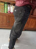 增致牛仔（zengzhi）牛仔褲子男新款中腰彈力舒適黑色顯瘦修身小腳百搭九分褲褲子 黑色 32 曬單實(shí)拍圖