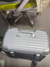 USHOW  TRAVEL德系工藝PC箱鋁框拉桿旅行箱攝影工具箱航空機(jī)長箱男女行李密碼箱 銀色圓角款卡扣 18英寸 -可登機(jī)-帶內(nèi)膽 曬單實(shí)拍圖