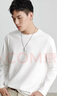 a.b.x雙面絲光重磅純棉長(cháng)袖針織T恤男寬松圓領(lǐng)男士韓版潮流潮牌打底 白色 M/170 曬單實(shí)拍圖