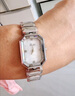 小眾輕奢手表女款防水高級感時(shí)尚簡(jiǎn)約百搭氣質(zhì)方形夜光女士石英表 083銀白 送表盒電池調表器 曬單實(shí)拍圖