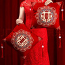 天丂 喜字結婚抱枕婚禮婚房布置紅色流蘇沙發(fā)靠墊婚房裝飾喜慶結婚禮 【吾家有喜】一對 40*40cm 曬單實(shí)拍圖