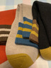 貓人羊毛襪女士襪子女秋冬季保暖加厚中筒襪條紋撞色女生休閑襪3雙裝 咖啡+花駝+磚紅 3雙 均碼 曬單實(shí)拍圖