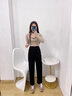 婭麗達三防鐮刀褲女春季新款休閑褲子小個子女褲香蕉褲顯瘦哈倫褲 黑色(A0) 26 曬單實拍圖