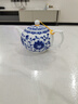九樓閣景德鎮青花高白釉中彩陶瓷小茶壺 功夫茶具單壺 手抓壺小號帶過(guò)濾 纏枝蓮 320ml 泡沫包裝 曬單實(shí)拍圖