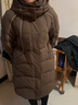 艾萊依（ERAL）長(cháng)款羽絨服女新款加厚連帽韓版設計感鴨絨冬季過(guò)膝外套羽絨服 【升級版】蜜茶棕-1 S 155【建議80-110斤】 曬單實(shí)拍圖