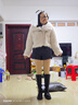 ONLY春夏氣質百搭保暖翻領短款環(huán)保皮草外套女|124322004 C10 沙色 M (165) 84A 曬單實拍圖