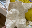 婧麒（JOYNCLEON）嬰兒保暖連體衣秋冬季寶寶夾棉衣服哈衣新生兒空氣棉睡衣爬服 斜開(kāi)麻花小熊 80cm 曬單實(shí)拍圖
