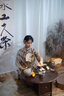 浮云堂.風(fēng)」掖霜.中式改良波點(diǎn)旗袍連衣裙女2025春夏款國風(fēng)禪意茶服 駝色 M （售完下架） 曬單實(shí)拍圖