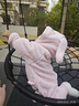 babycare舒棉絨爬服加絨秋冬保暖新生兒連體衣寶寶秋裝 哆咔粉 80cm 曬單實拍圖