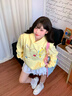 哈魯迪純棉連帽衛衣女2025秋冬季新款韓版寬松甜美風(fēng)二次元加絨加厚上衣 黃色 （加絨加厚款） M （85-105斤） 曬單實(shí)拍圖