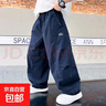 男童夏季褲子2025新款夏裝薄款工裝長(cháng)褲中大兒童男孩夏款防蚊褲潮 BBE-D131【藏青色】 160 曬單實(shí)拍圖