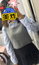 UR2024秋冬新款女裝都市學(xué)院風(fēng)拼接假兩件針織衫UYU940024 曬單實拍圖