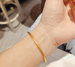 中國黃金（CHINA GOLD）黃金手鐲女999足金古法傳承素圈金鐲子七夕情人節禮物送女友老婆 54圈口約9.2g【現貨速發(fā)】 曬單實(shí)拍圖