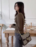 CLEVER KNOCK品牌CK包包女款斜挎包輕奢女士單肩包高級(jí)印花小方情人節(jié)七夕禮物 咖色【送女友送老婆送媽媽】 限定禮盒包裝 曬單實(shí)拍圖