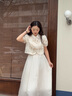 對白【花間令】新中式套裝裙女2025夏裝新款盤扣上衣吊帶裙兩件套 杏紗肌理繡花  M 曬單實拍圖