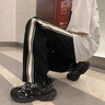 益帛直筒休閑褲男款夏季潮流運動(dòng)長(cháng)褲2024新款百搭男生闊腿長(cháng)褲子男 黑色 2XL 曬單實(shí)拍圖