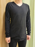 保暖內衣男加絨加厚男士打底秋衣秋褲德絨套裝冬季 YSH牛奶絲套裝 男-黑色-V領(lǐng) 3XL 曬單實(shí)拍圖