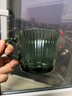 樂(lè )唯詩(shī)墨綠色帶把手玻璃杯高顏值家用飲料水杯咖啡杯大口暢飲果汁豎紋杯 墨綠早餐杯【400ml*2】 曬單實(shí)拍圖