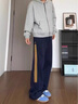 百鵲亭褲子男2025夏季潮牌寬松垂感美式三條杠休閑褲男直筒撞色運(yùn)動衛(wèi)褲 藏青色【升級款 高品質(zhì)】 2XL 曬單實拍圖