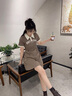 森馬觀(guān)園吉聯(lián)名連衣裙女國風(fēng)熊貓印花24夏撞色polo領(lǐng)收腰短裙女 咖色調00355 160/84A/M 曬單實(shí)拍圖