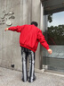 TOMMY HILFIGER秋冬新款情侶復(fù)古美式雙面穿寬松棒球飛行棉服夾克外套34190 藏青色/紅色DW5 S 曬單實(shí)拍圖