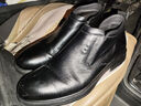 金猴鞋子男冬季牛皮通勤商務(wù)正裝加絨皮鞋低幫圓頭耐磨棉鞋男 黑色 44 曬單實(shí)拍圖