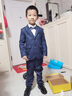 羅蒙兒童西裝套裝2025新款男童主持人花童中大童鋼琴畢業(yè)演出服禮服狂 三件套 外套+褲子+領(lǐng)結 130 曬單實(shí)拍圖