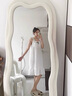 TULX吊帶睡衣女夏季睡裙帶胸墊梭織棉感新款夏天孕婦家居服連衣裙 YZQ_1809#吊帶裙 立體格-白色 L 152-167CM92-120斤 曬單實(shí)拍圖