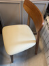 斯蘭夢(mèng)貝 實(shí)木餐椅 北歐家用實(shí)木餐椅扶手椅電腦坐椅帶靠背休閑椅 米白色格林椅 不可調節 固定扶手 胡桃色框架 曬單實(shí)拍圖