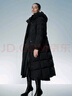 坦博爾鵝絨服女長款連帽收腰加厚女士羽絨服550890D 能量黑V字絎線165 曬單實(shí)拍圖