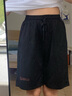 CLOR鹿皮絨休閑褲男士夏季薄款透氣褲子寬松運動(dòng)直筒短褲KXP01黑色M 曬單實(shí)拍圖