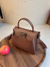 朱爾包包女款2026年輕奢復古手提包女牛皮女士包包婦女節女神節禮物 曬單實(shí)拍圖