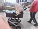 ANGI BABY嬰兒推車(chē)可坐可躺嬰兒車(chē)輕便折疊新生兒減震高景觀(guān)雙向兒童手推車(chē) 頂配香檳金【一鍵收車(chē)+PU橡膠輪] 曬單實(shí)拍圖