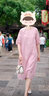 浮云堂.風(fēng)」玉縑.新中式改良刺繡粉色連衣裙女2025春夏禪意國風(fēng)茶服 粉色 M 曬單實(shí)拍圖