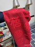 wookong悟空秋冬新品不生不滅印花中國紅桑蠶絲男士加厚保暖圍巾 紅色款 可調節 曬單實(shí)拍圖